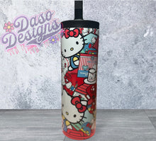 Cargar imagen en el visor de la galería, Dual Lid cute kitty tumbler